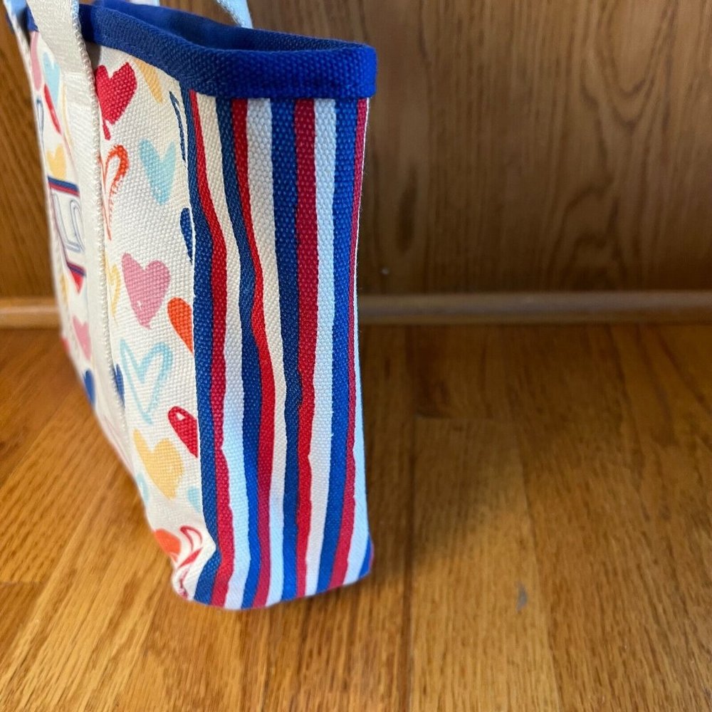 Brighton Red White And‎ You Mini Tote Crossbody Hearts Canvas Fabric Love - Picture 5 of 8